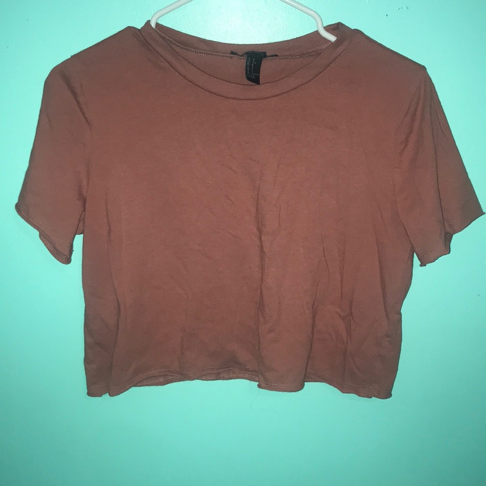 A pink crop top